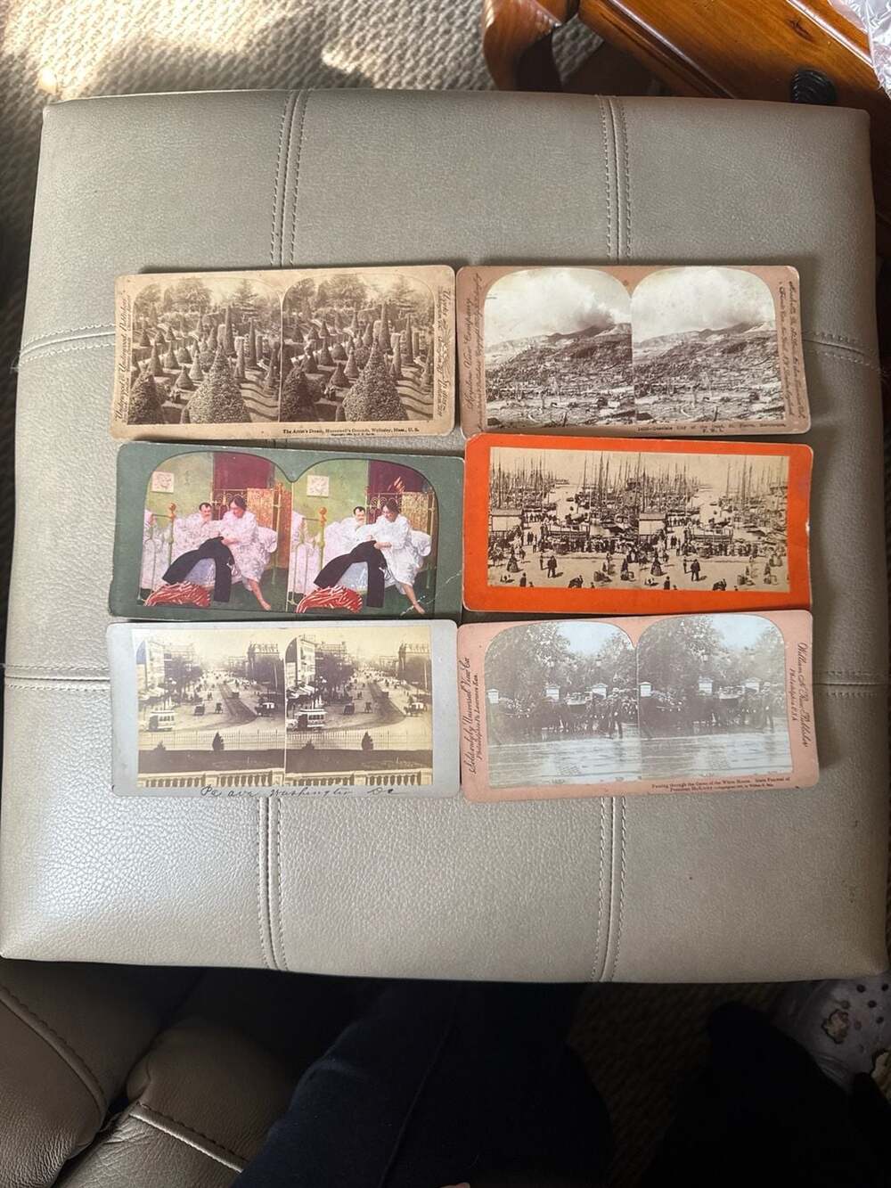 Lot of 6 Antique Stereoview Cards - History and Scenic Views featuring Keystone